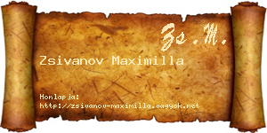 Zsivanov Maximilla névjegykártya